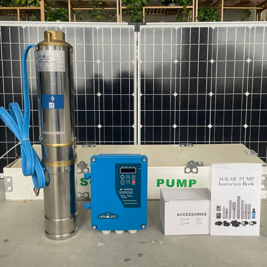 1.5HP 80M Solar Submersible Pump Water Pump MPPT Systems For Borehole