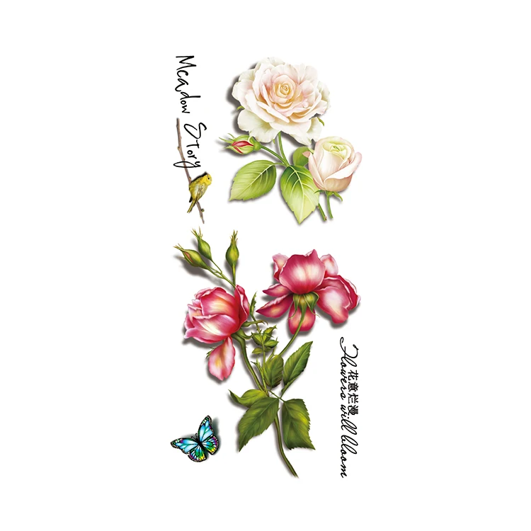 Hot Sale Sticker Designs Beauty Butterfly Body Tattoo 3d Tattoos Stickers