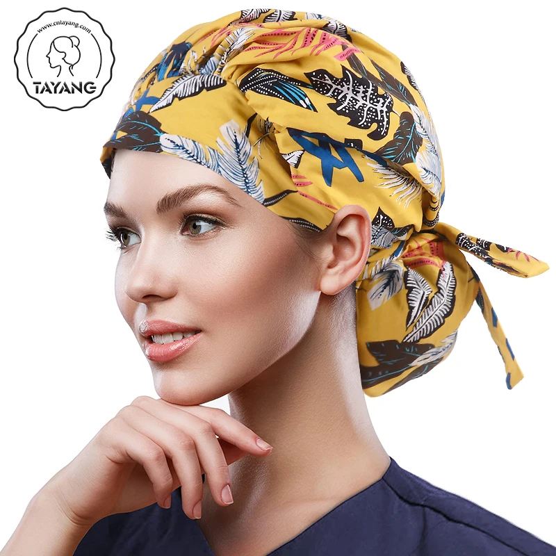 Хлопковая двухслойная шапочка для медсестры