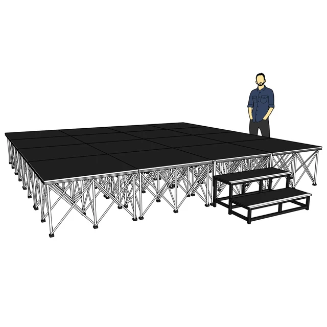 TUV легкие портативные ступени 4 'x 4' со складывающейся ножкой 16 ''для показа мод