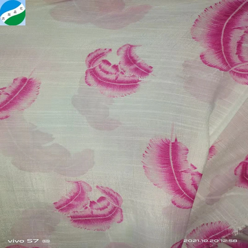 2021 Hot selling tencel 100% linen printed for garment dress woven stock lot fabric from Keqiao Warehouse
