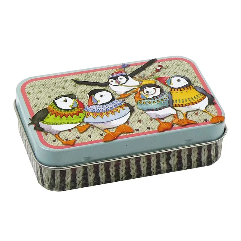 Small rectangular gift tin case wallet tin box with lid