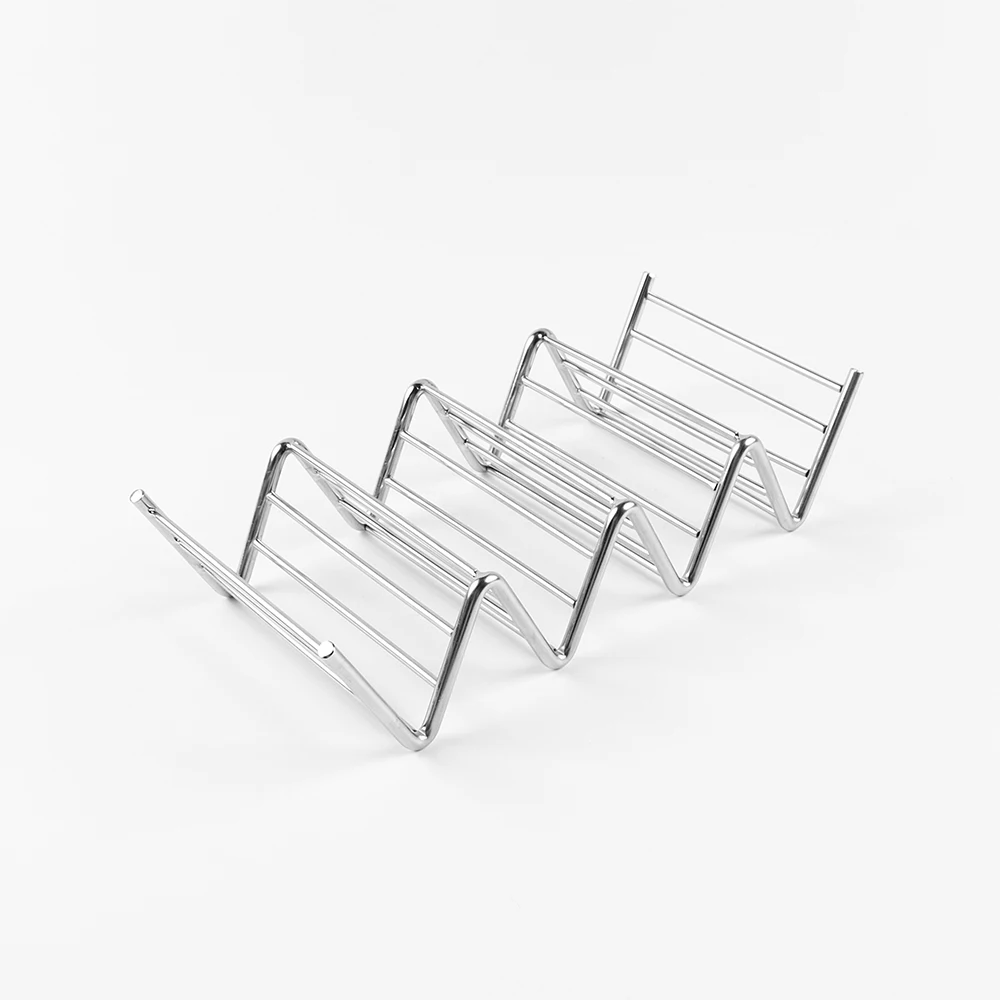 4 pack  restaurant serving stainless steel mexican taco holder