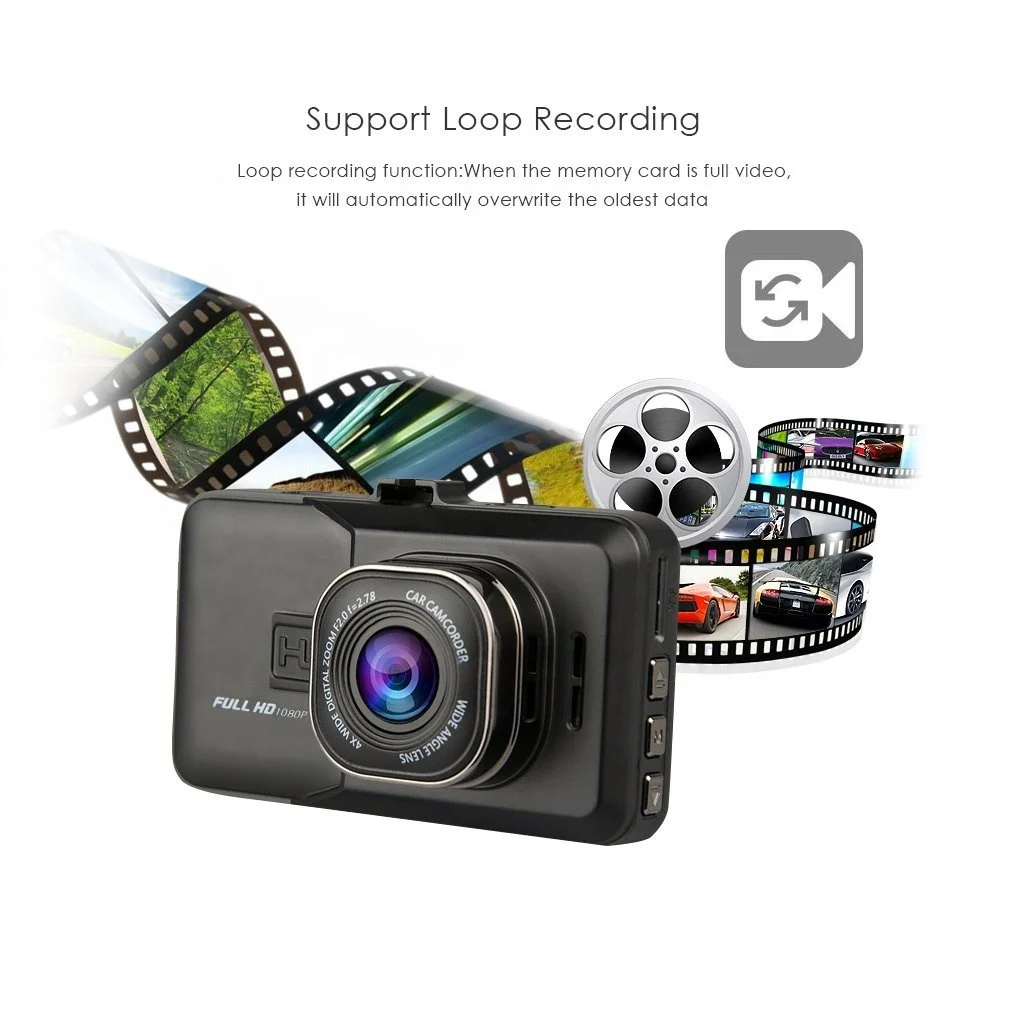 1080p Car Rearview Mirror Dash Cam 3inch TFT LCD Screen Dual Lens front and rear Car Cam DVR Black Box Driving Recorder hd DVR