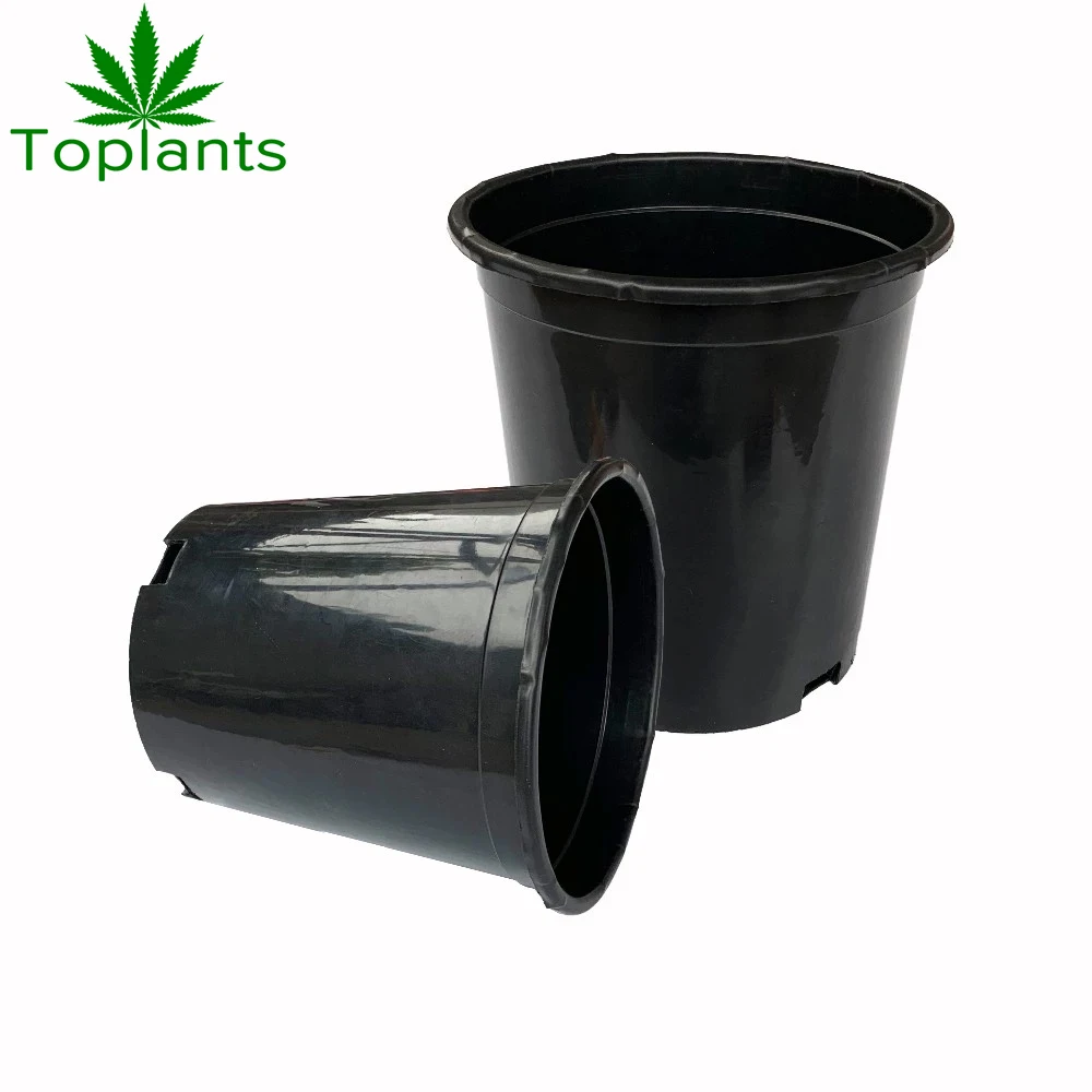 Durable Hard plastic 1 gallon pot black flower plant pots big nursery pots of PP