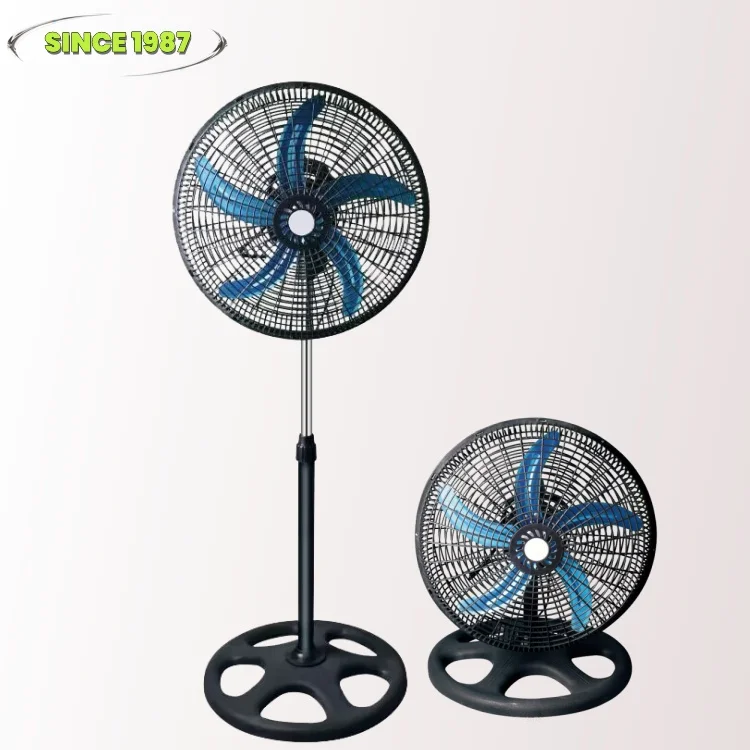 South America Peru Market Hot Sale Model 18 inch 3 in 1 Floor Stand Fan  Adjustable Moving Width Strong Air Winding Round Base