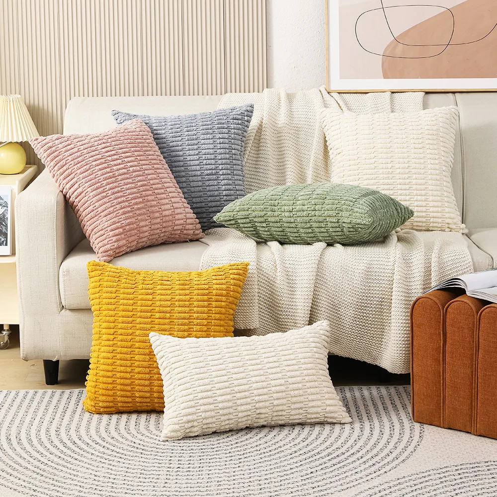 XL-NY Chubby Corduroy Nova 45*45 Decorative Christmas Cushion Throw Pillow Case Cushion Cover Gold New Custom Packing Knitted