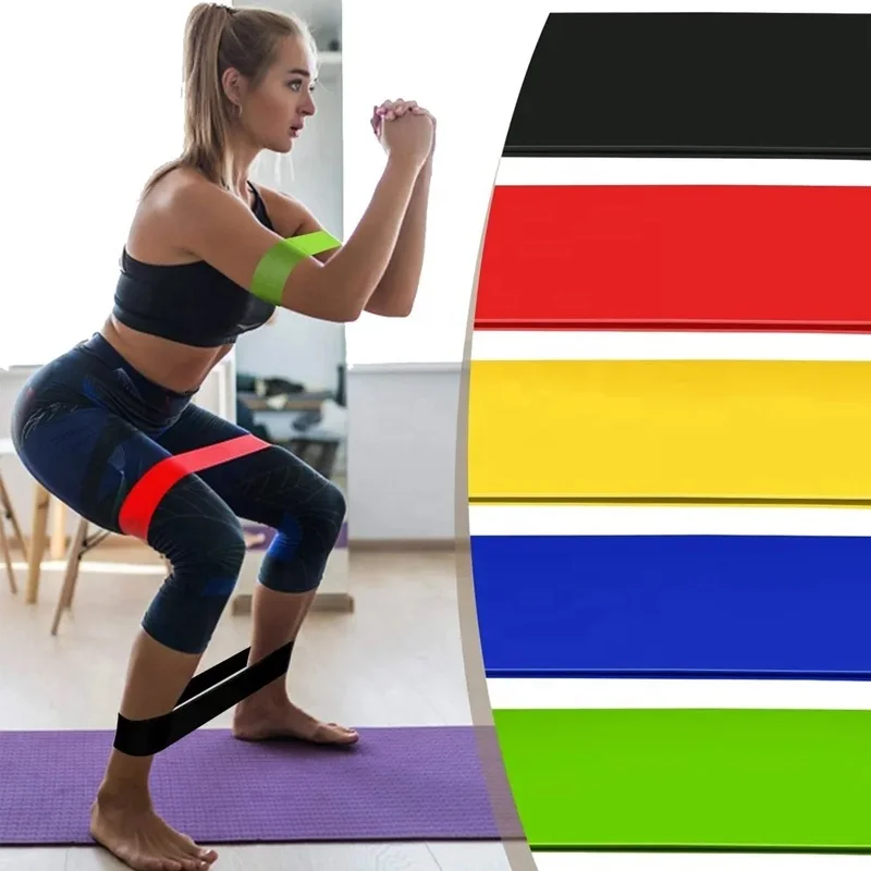 Custom Logo Yoga Fitness Workout Equipment Exercise Elastic Stretch Mini Latex Loop Resistance Bands
