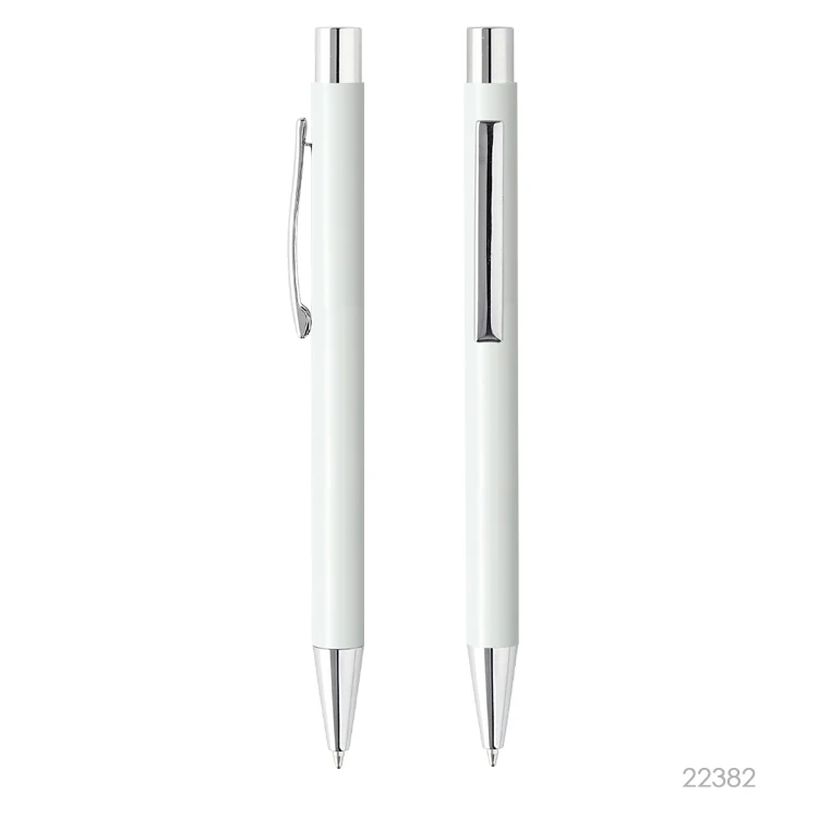 2023 Big Clip Sublimation Customized White Plastic or Metal Ball Pen Ballpoint Custom Logo Plastic