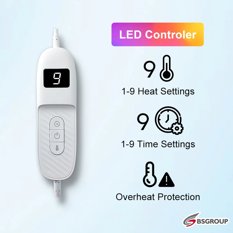 Luxury heated blanket for winter auto cutoff electric over blanket warm body use with CE