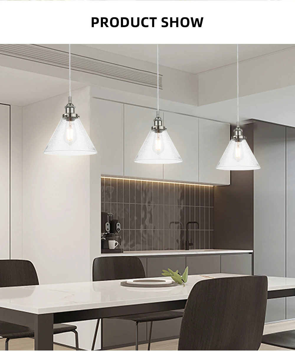 2024 Dining Table Glass Light Pendant Kitchen Island Lighting Pendant Hanging Led Contemporary Home Decoration Pendant Light