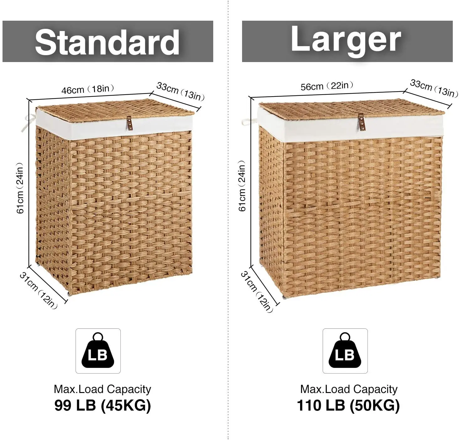 Корзина для белья из ротанга ручной работы со съемным моющимся вкладышем крышкой и ручками складная