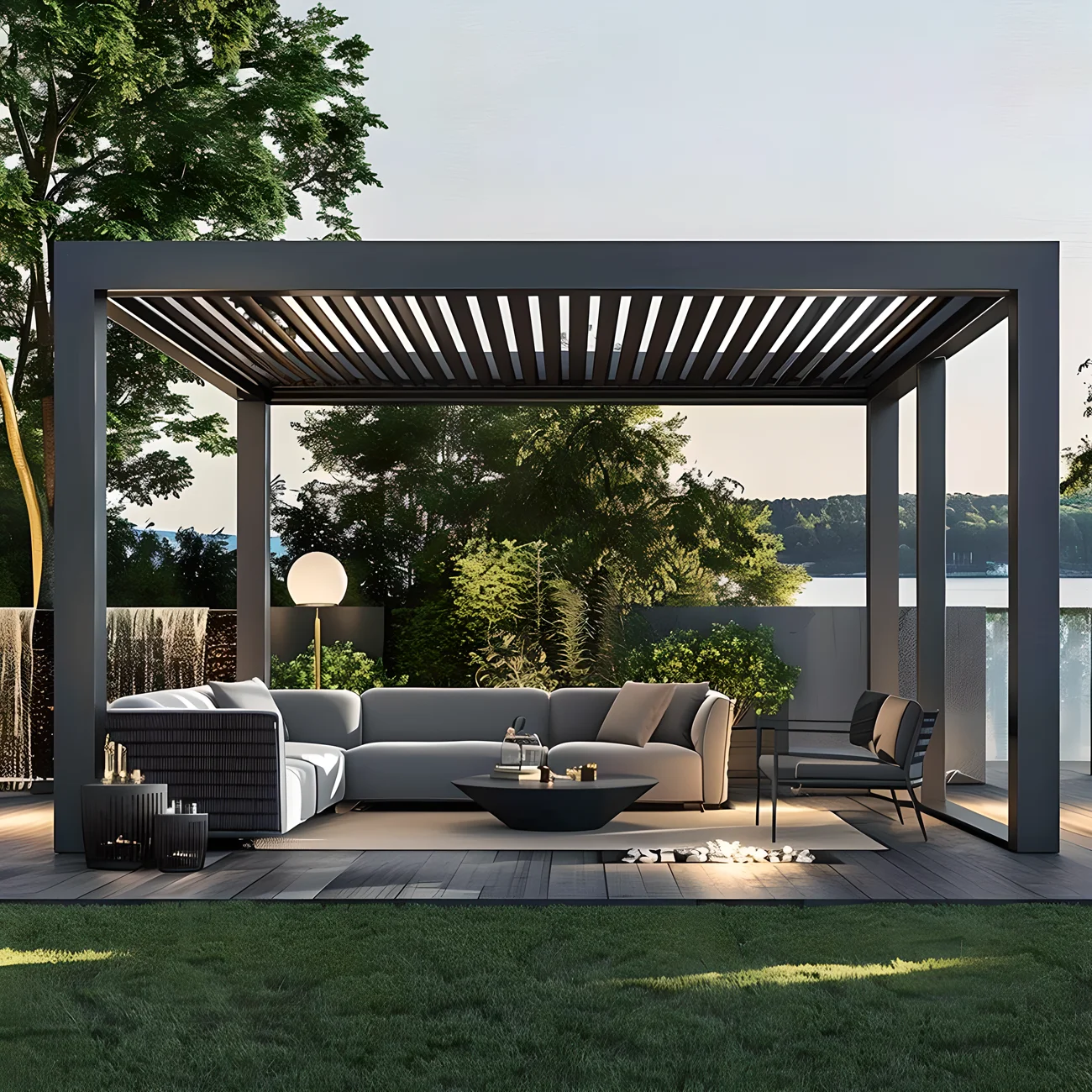 Waterproof outdoor pavilion factory direct sales 4x3 electric bioclimatic aluminum pavilion