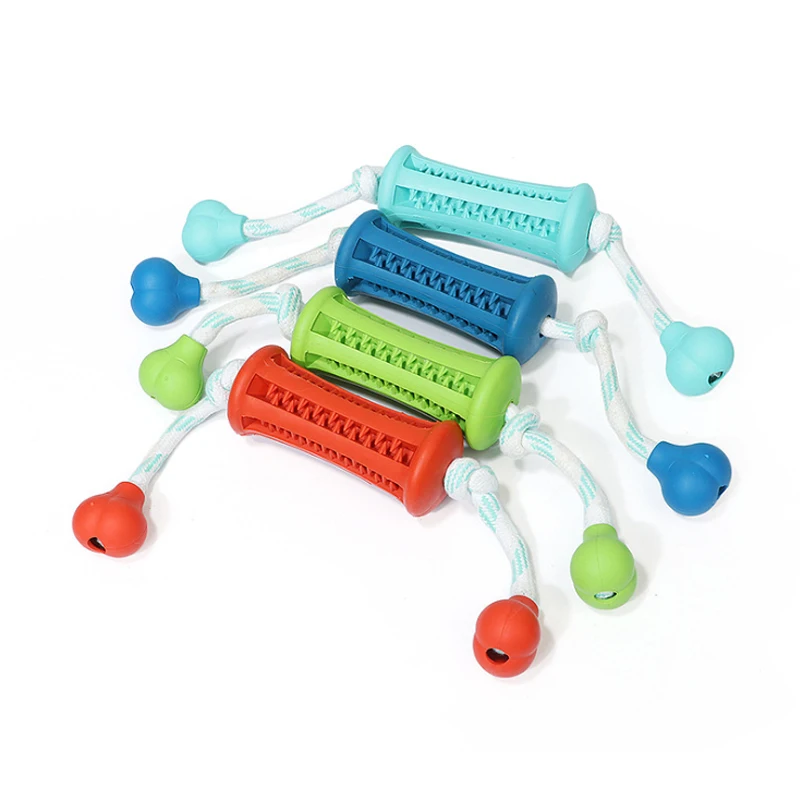 
Dog Rubber Toy Molars And Tooth Cleaning Stick Chews Pet Interactive Pet Dog Toy With Rope 