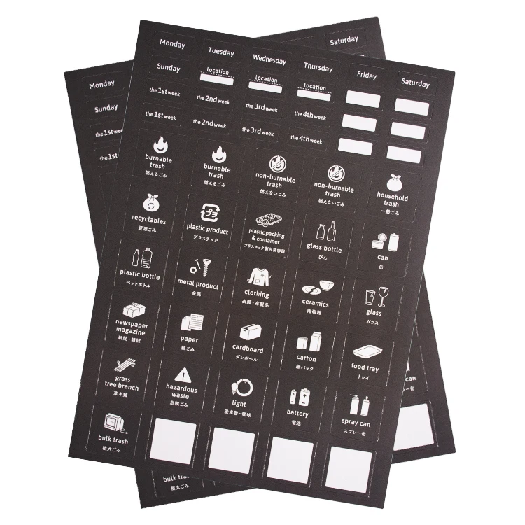 Custom Housework Magnet Sheet Garbage Sorting Magnetic Paper Fridge Magnet