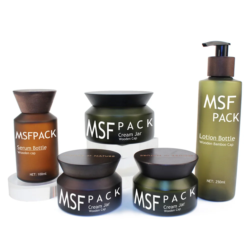 Heat resistant 2 4 6 8 oz candy foods rubber sealed wooden lid air tight storage containers glass jar with bamboo lid BP42T