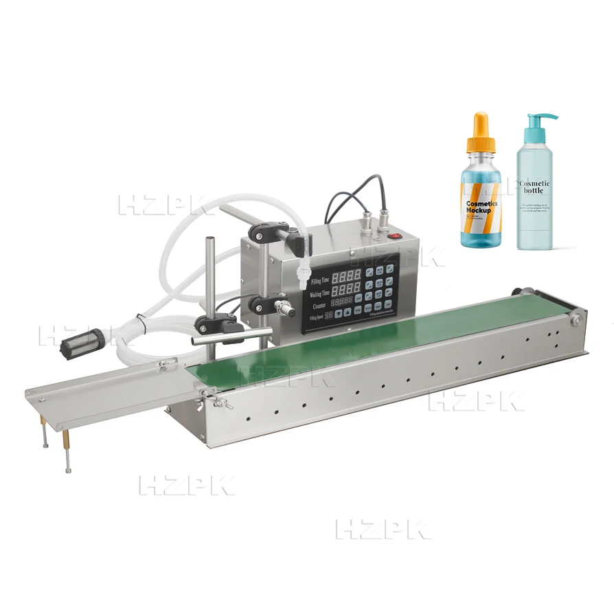 HZPK Conveyor Belt Digital Liquid Beverage Bottle Filling Machine Automatic