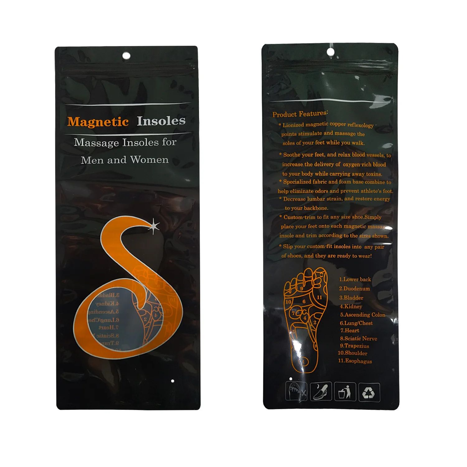 Factory Customization Foot Pain Relief Breathable Plantar Fasciitis Massage Acupuncture Magnetic Therapy Massage Insole