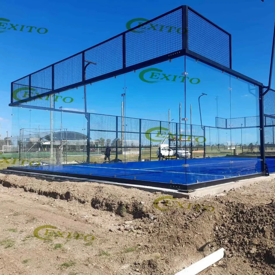 2024 Good Price Panoramic Paddle Tennis Court Without Corner Indoor & Outdoor Padel Tennis Court