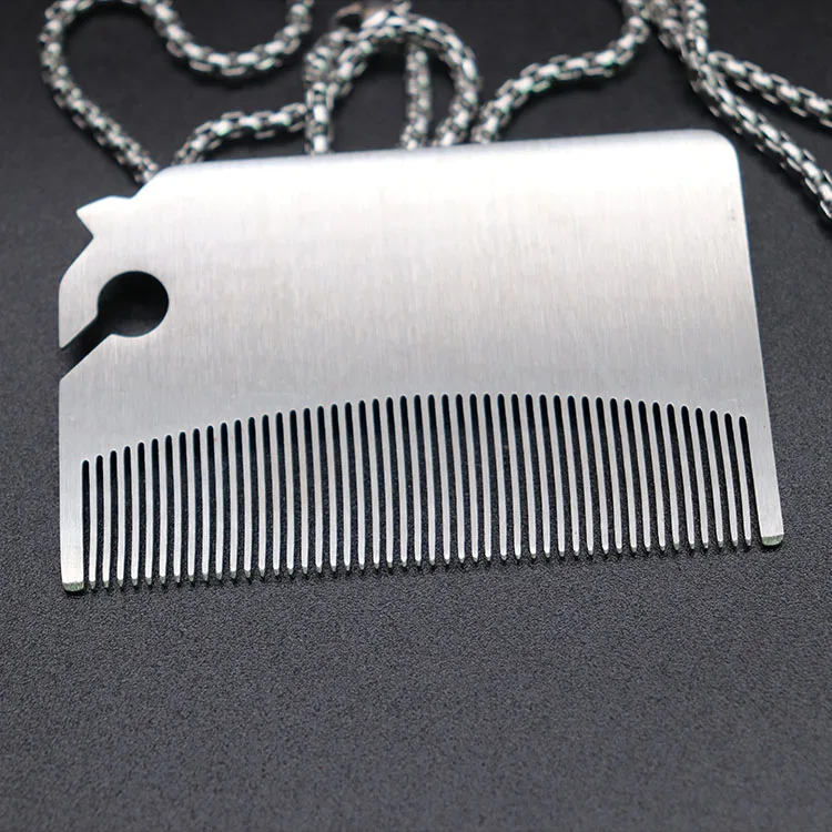 
Hot Sale Fine Coarse Teeth Anti Static Small Stainless Steel Mustaches Comb Mens Beard Pocket Comb C0004 