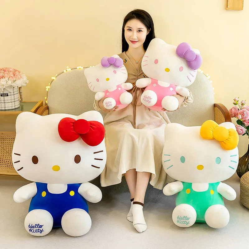 Sanrios Hello KT Kuromi Melody Stuffed Toys Cute Plush Cinnamoroll Toys Kawaii Baby Christmas Gifts Children Dolls For Girl