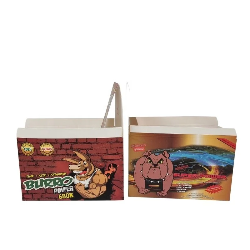 Hot Sale Male Female Enhancement Pills Packaging Blister Paper Cards 3d Box Burro Customized
