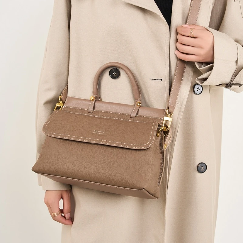 Bagsplaza  wholesale custom leather crossbody bag large capacity genuine leather crossbody bag