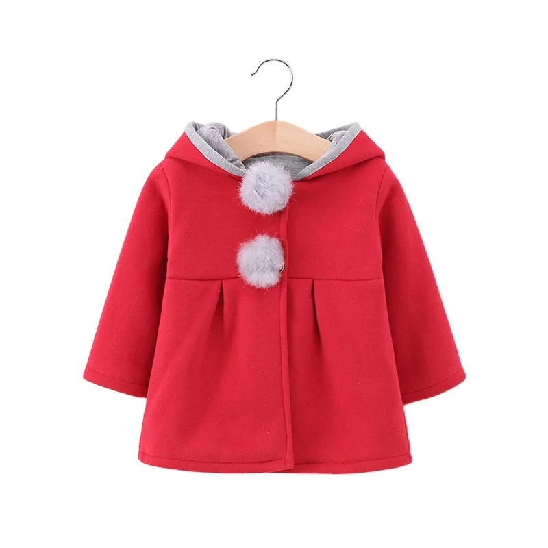 
Wholesale Warm newborn baby clothes girls Hooded coats Knitted Kids wear little girl winter coat 