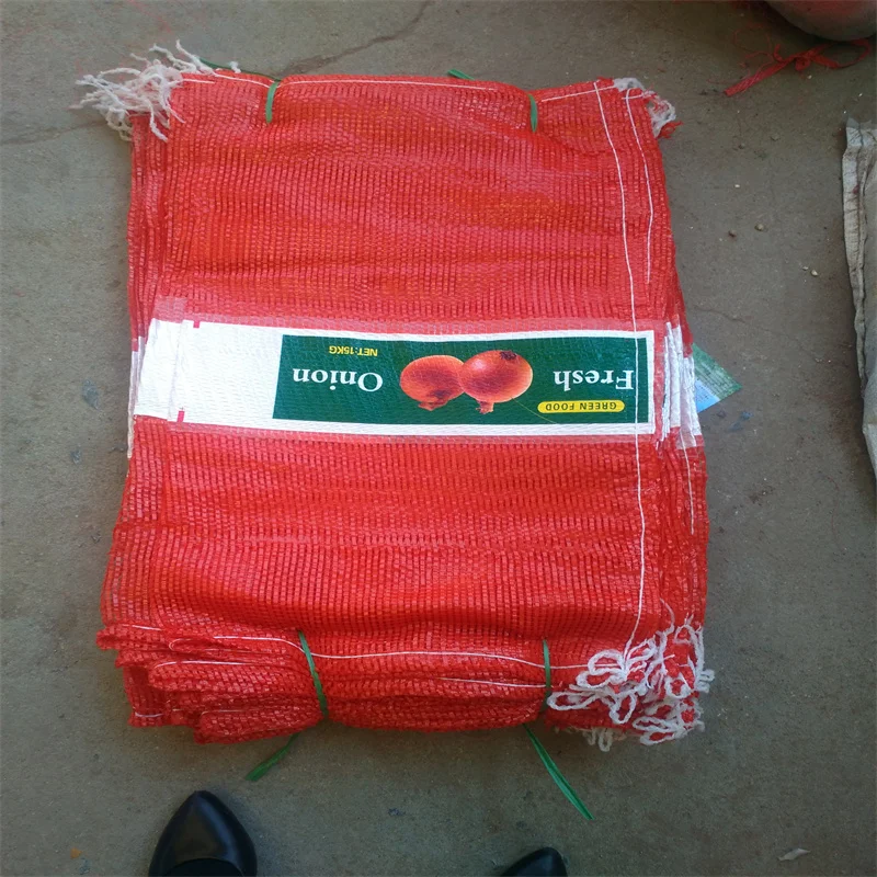 Customized Logo PP/PTE Onion Mesh Bag Fruit Vegetables Plastic Tubular Mesh Bag for Potatoes Onions