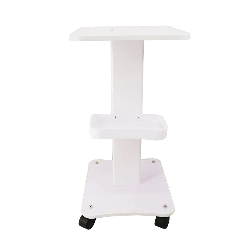 Wholesale Wood Panel Portable Lockable Steel Boby 4-wheel Hair Salon Cart Trolley For Facial Beauty Machine Tool