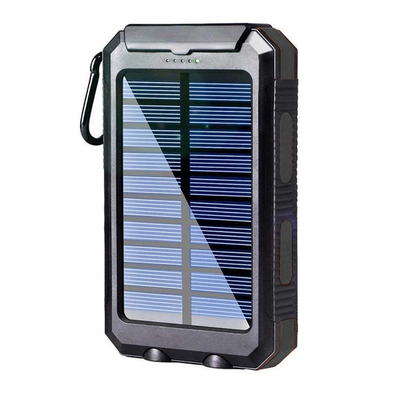 20000mah IP67 IPX6 Solar Power Bank Charger Waterproof Type C Input Port Dual Portable Solar Panel Charging for Cellphone