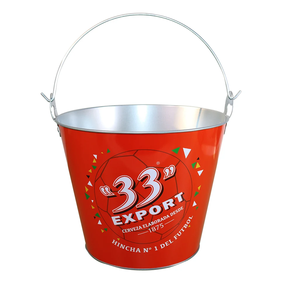 3L 5L 6L 8L 10L 15L 20L 30L round square oval screen printing varnishing galvanized metal beer ice bucket for promotion