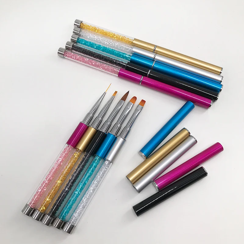 Nail Brush Set Nail Art Painting Pen Brush UV Gel Polish Rhinestone Crystal Acrylic Nail Drawing Tools