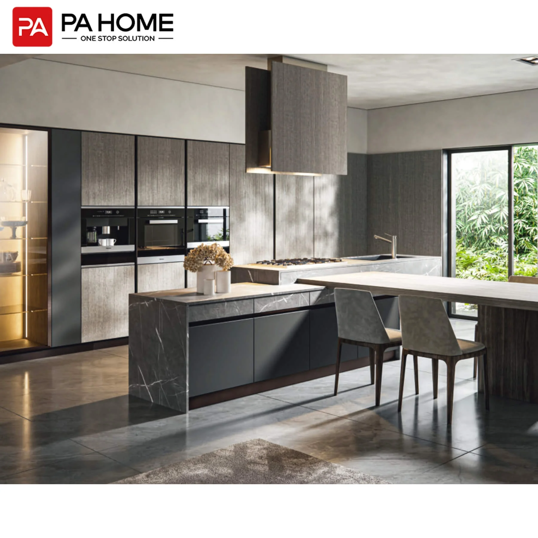 PA designer wooden luxury solid wood uv melamine mdf for kitchen cabinet complete sets