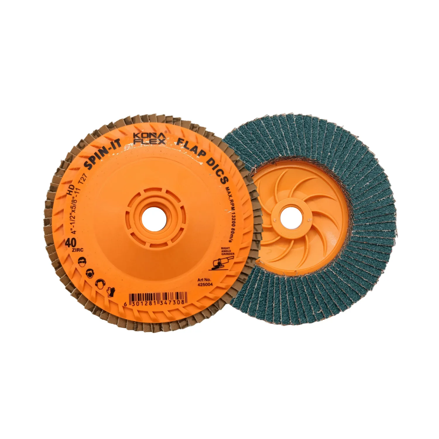 Konaflex-Европейский Спиннинг-IT 4 5 дюйма с гайкой 5/8 дюйма-11 дюймов циркониевый откидной диск высокой плотности колесо для полировки металла и сплава