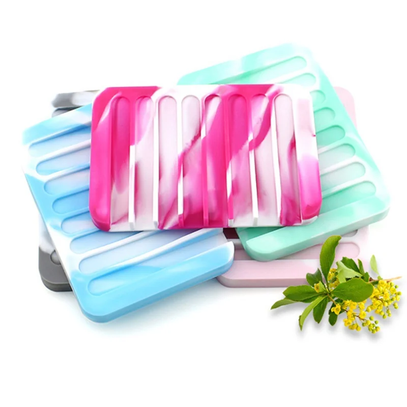 Kitchen Sponge Holder Rubber Soap Tray Silicone Dish Travel Soap Holder Case Box