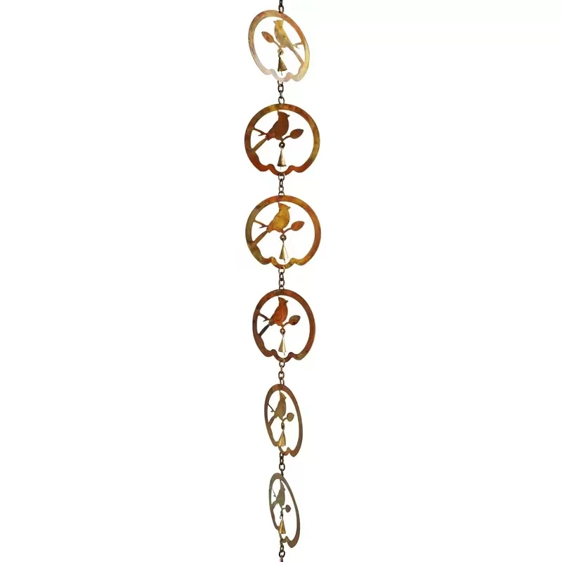 factory supply aluminum rain chain metal bird rain water chain chime garden decor outdoor