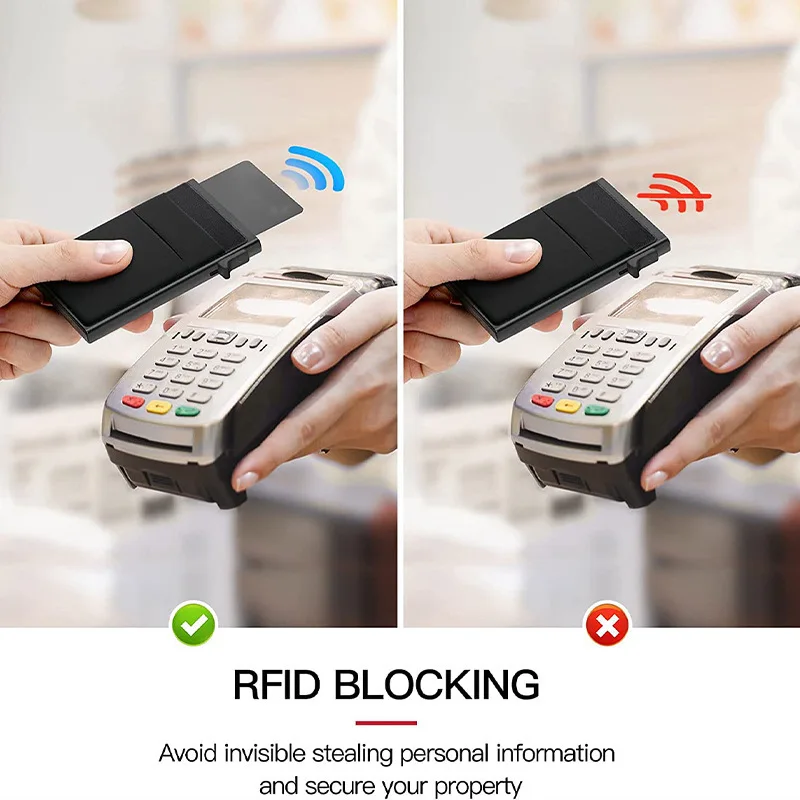 Оптовая продажа ультратонкий металлический кошелек/RFID блокирующий держатель для кредитных карт/тонкий всплывающий кошелек путешествий и работы алюминиевый