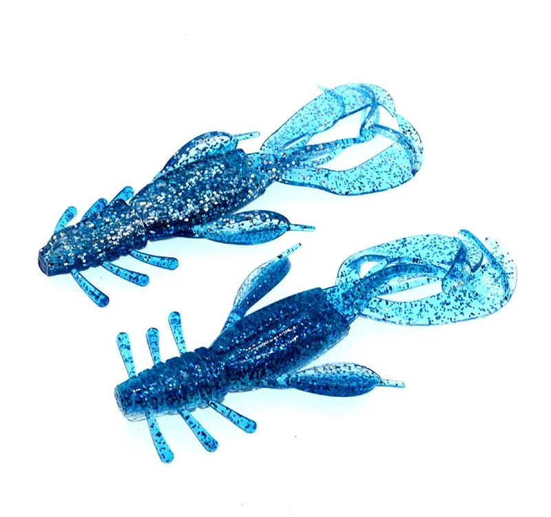 C 20PCS Fishing Lures Bass Fishing Jig Trailers Soft Plastic Shrimp Creature Crawdad Baits Kit