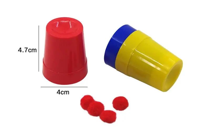 Education Plastic Magic Cup Ball Stage Magic Tricks Props Toys for Child Intelligence Exercise Funny Games toy for Cherryb
