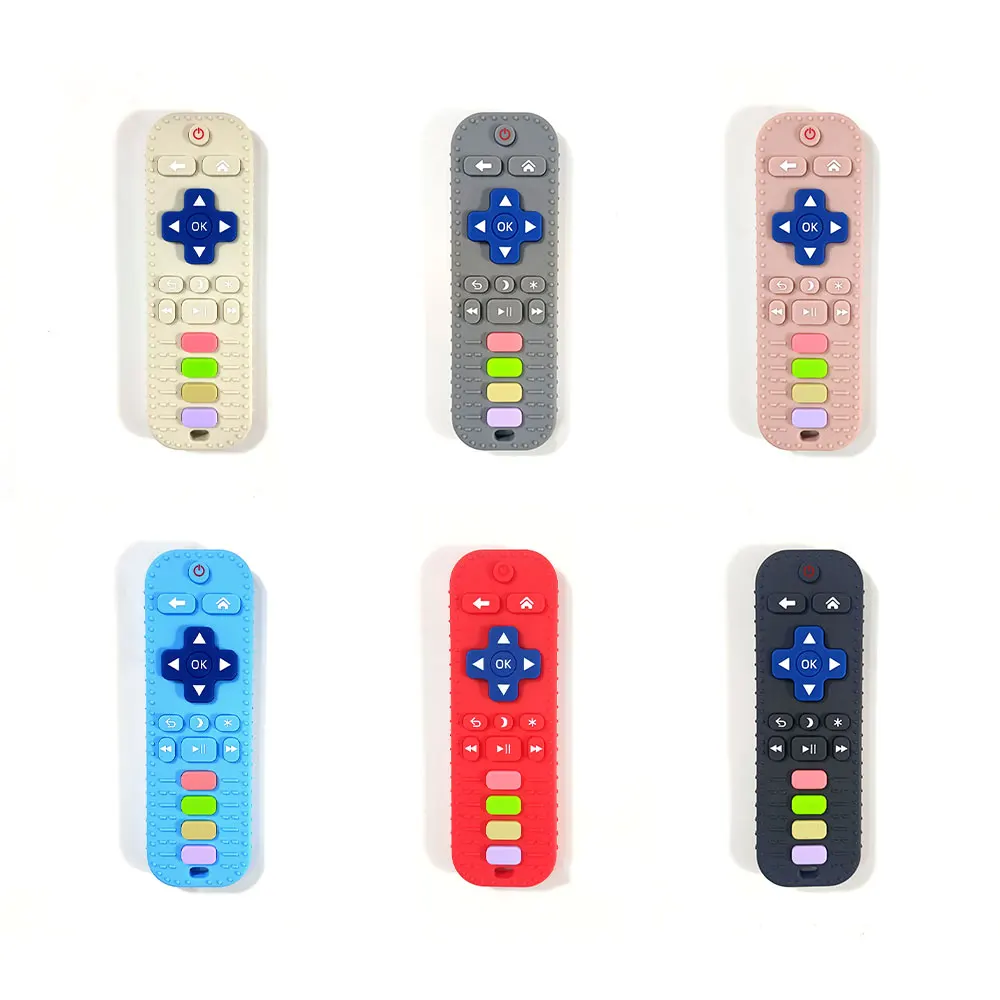 BPA Free Soft Silicone Phone Teether Remote Control Soother Teething Toys Placation Teether For Baby