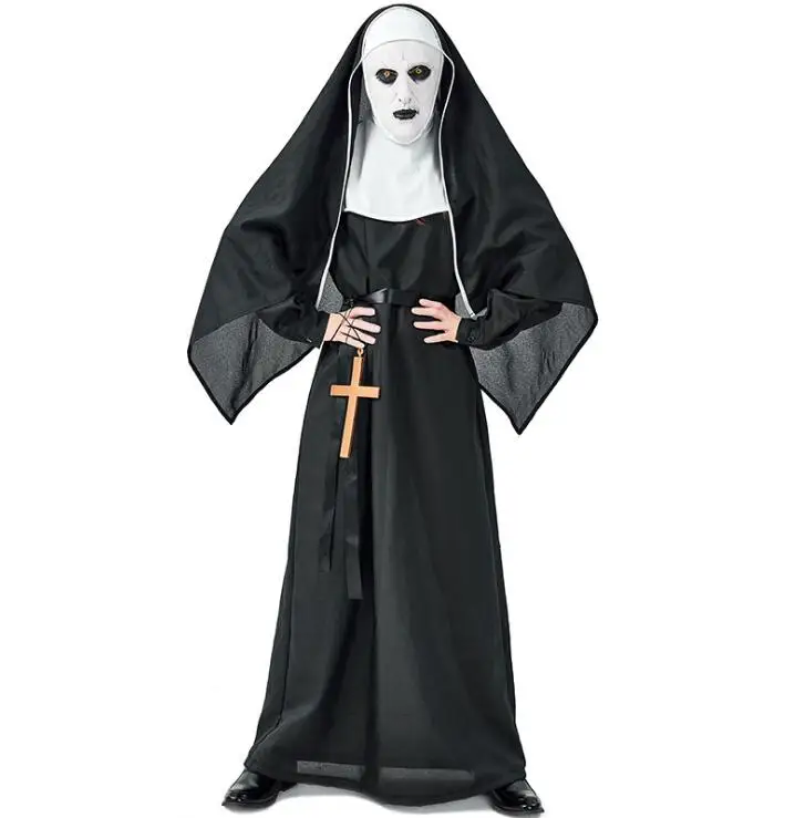 Ecowalson, жуткая монахиня, косплей, монахиня валак, костюм Conjuring 2 унисекс, халат с маской