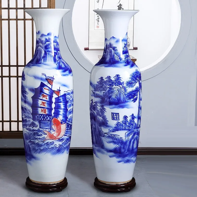 Очень большие напольные вазы jingdezhen Китайская дешевая фарфоровая большая декоративная ваза для пола из перегородки