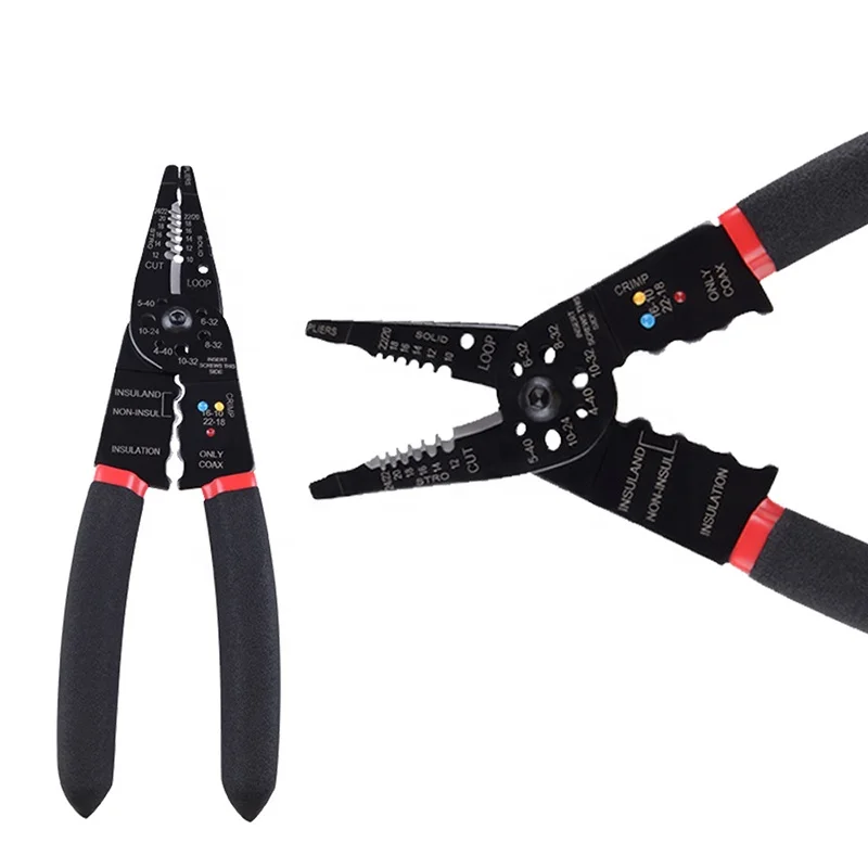 Portable Handheld 6-Hole Multi-Function Crimping Pliers Pince Pense Stainless Steel Tool Skyasia Wire Stripper Pliers