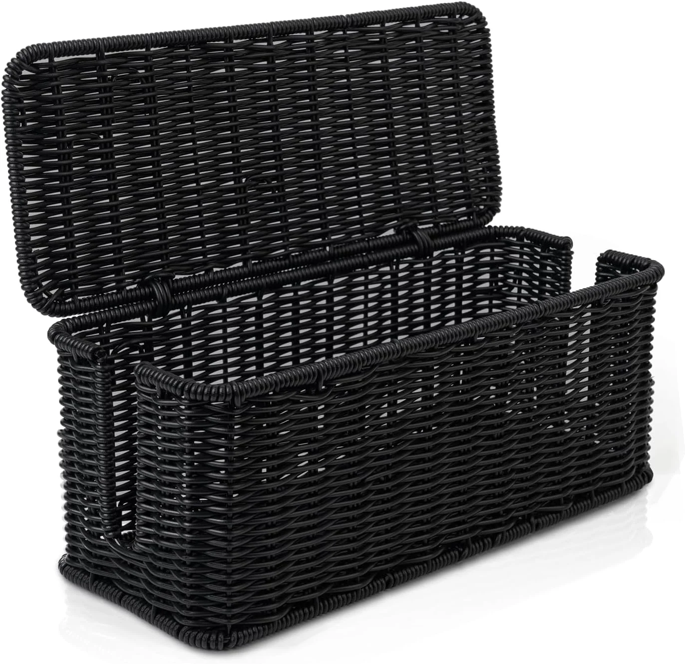 Handmade Cable Management Box Durable Rattan Cable Organizer Under Desk Wire Organizer for TV Cable Computer USB Hub Power Strip
