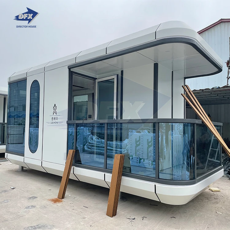 Apple tiny home capsule house with luxury modern design customized layout tiny house on wheels