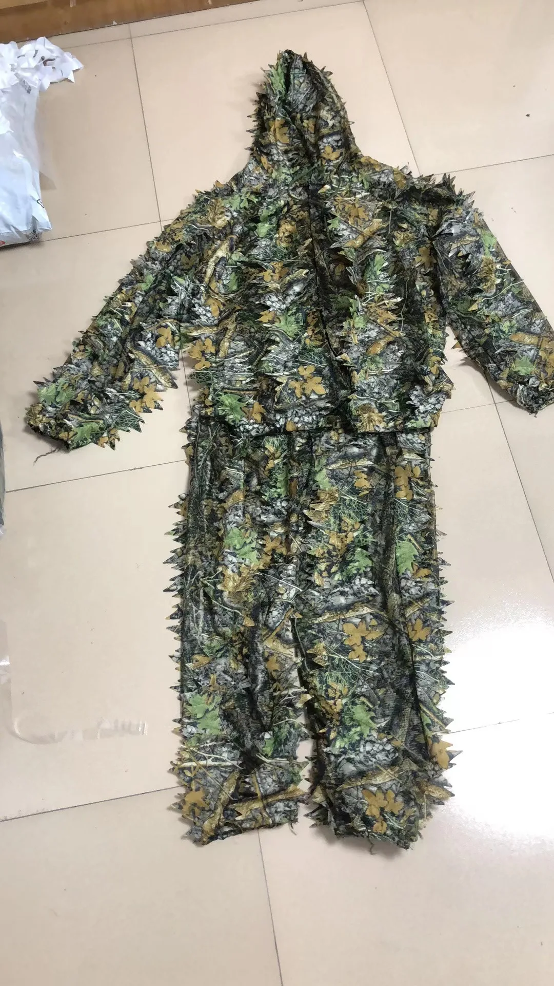 Vanda New Forest Leaf Camo Ghillie Suit For Hunting Durable Forest Product Mesh Lining
