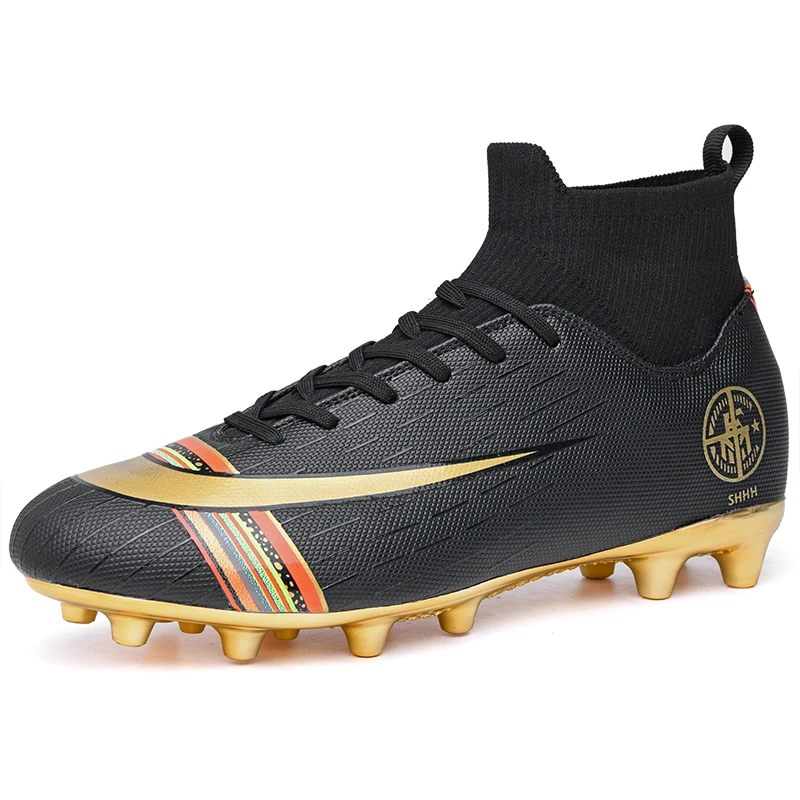
Men Sport High Ankle high quality Football Boots professional Outdoor AG Long Spikes Soccer shoes hot sale superfly wholesale 