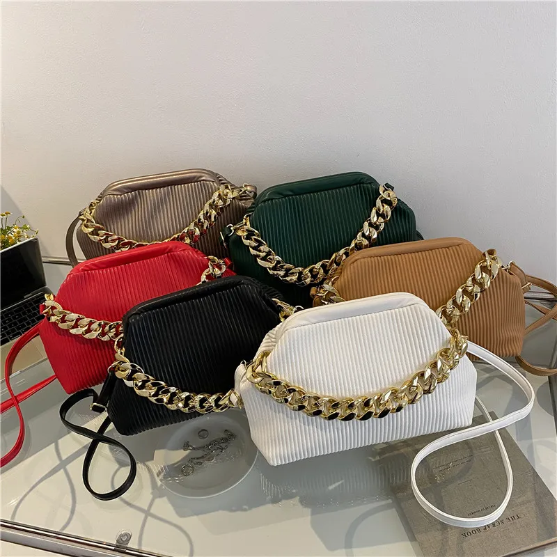 golden chain handbags for women stylish leather crossbody bag women shoulder