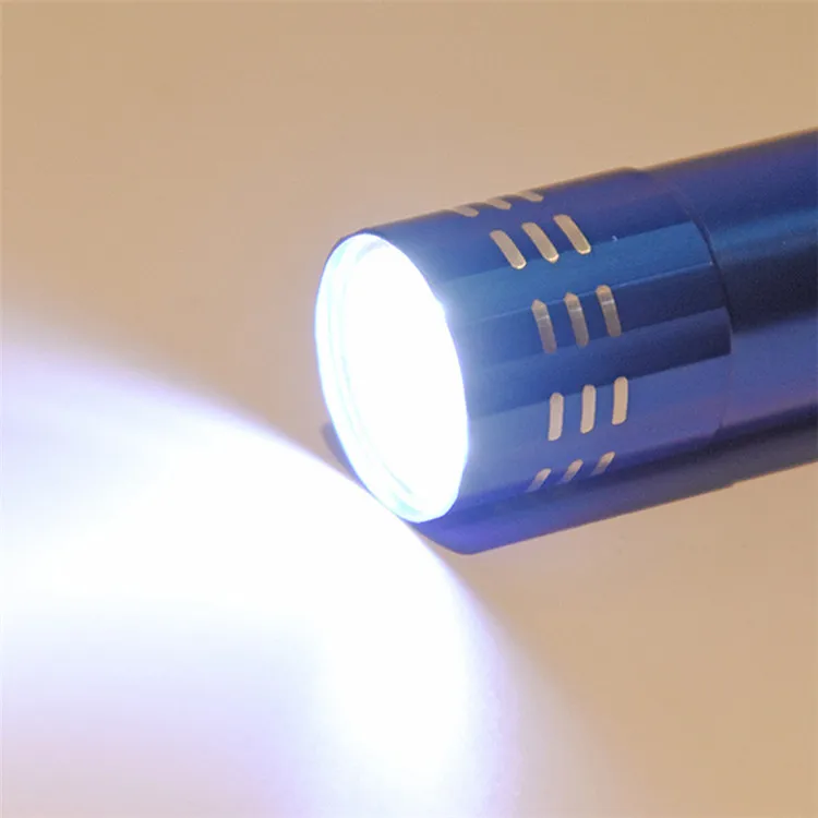 Цветной рекламный подарок из алюминиевого сплава 9LED фонарик с индивидуальным логотипом